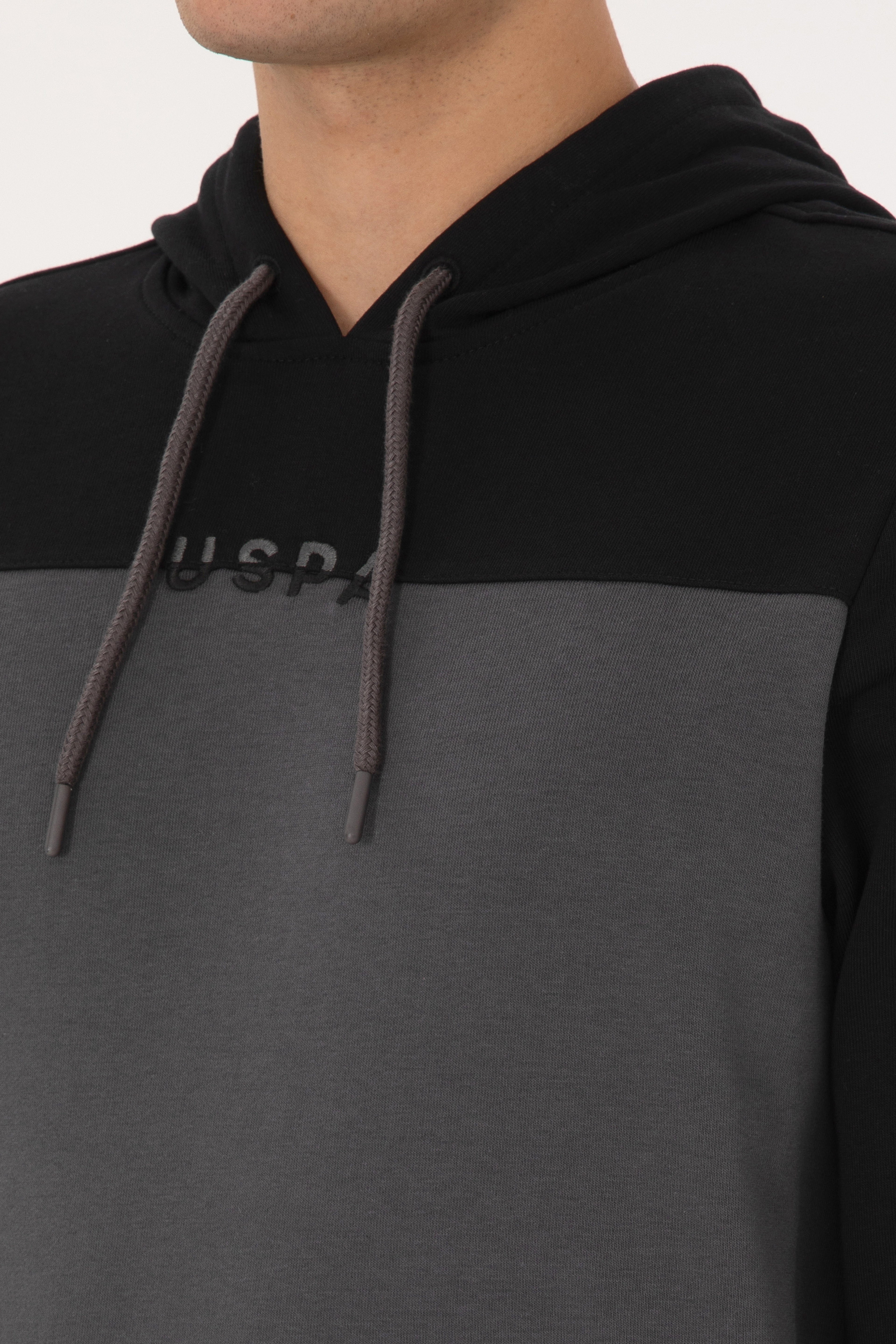 Erkek Regular Fit Kapüşonlu Siyah Sweatshirt