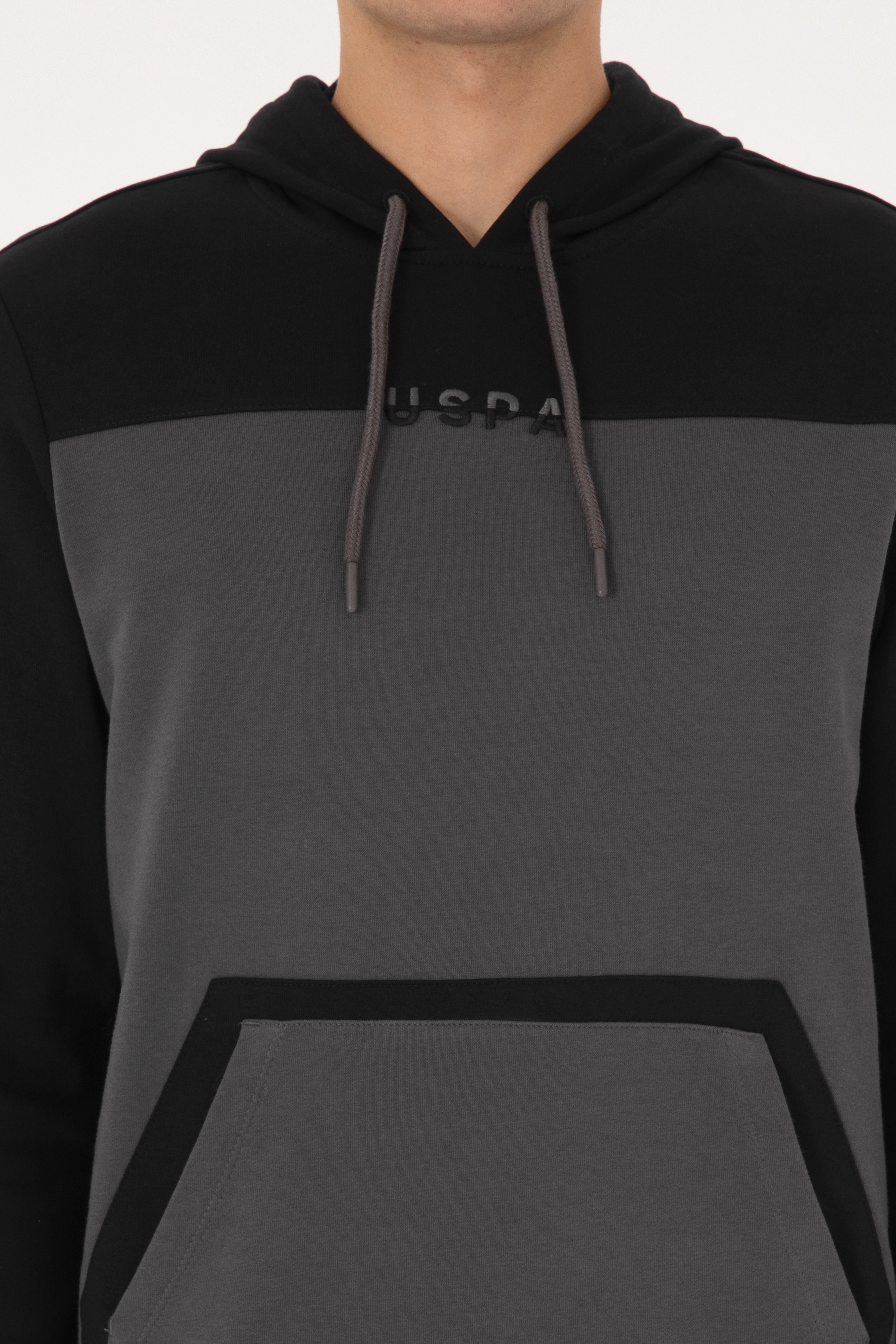 Erkek Regular Fit Kapüşonlu Siyah Sweatshirt - Image 6