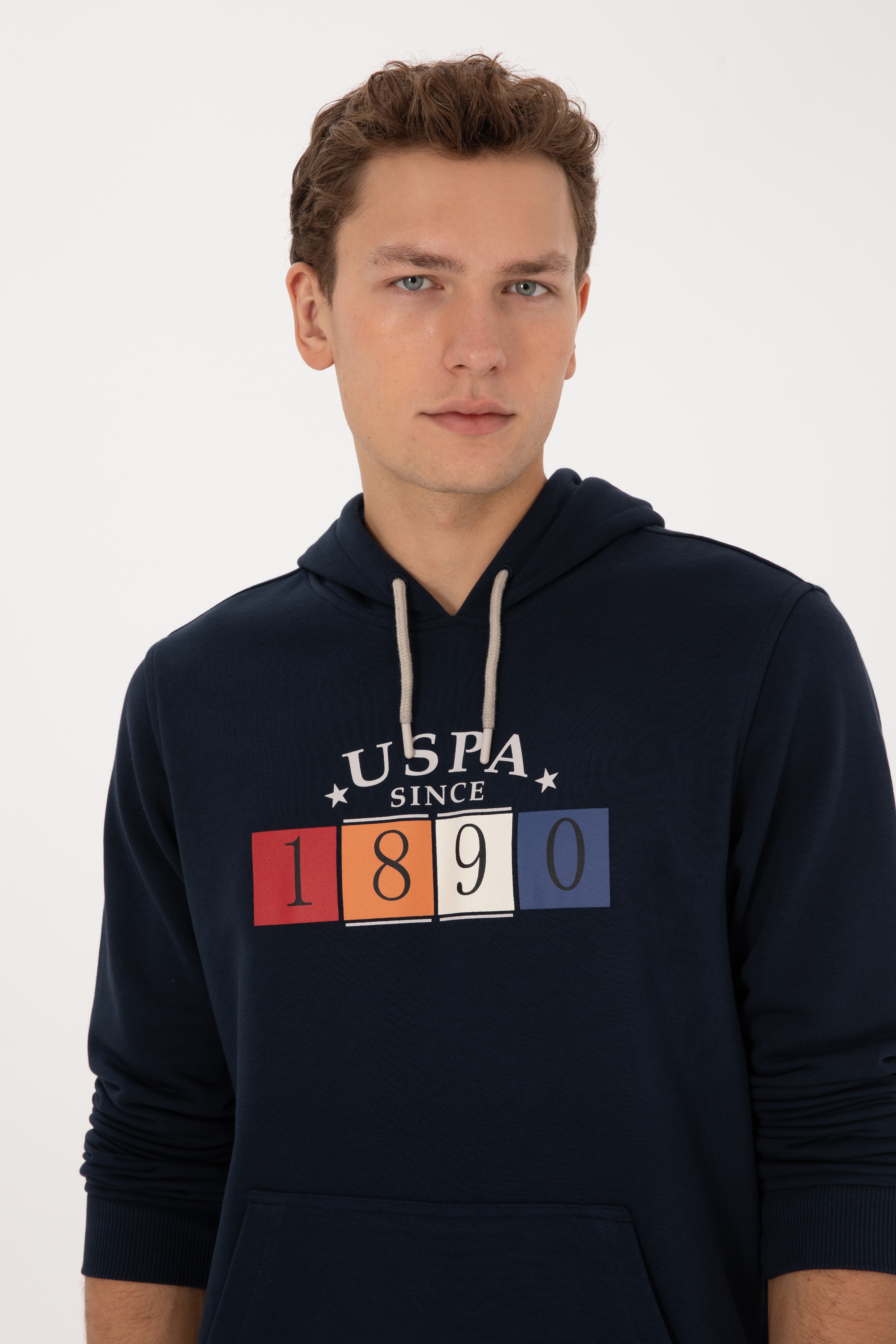 Erkek Regular Fit Kapüşonlu Lacivert Sweatshirt - Image 2