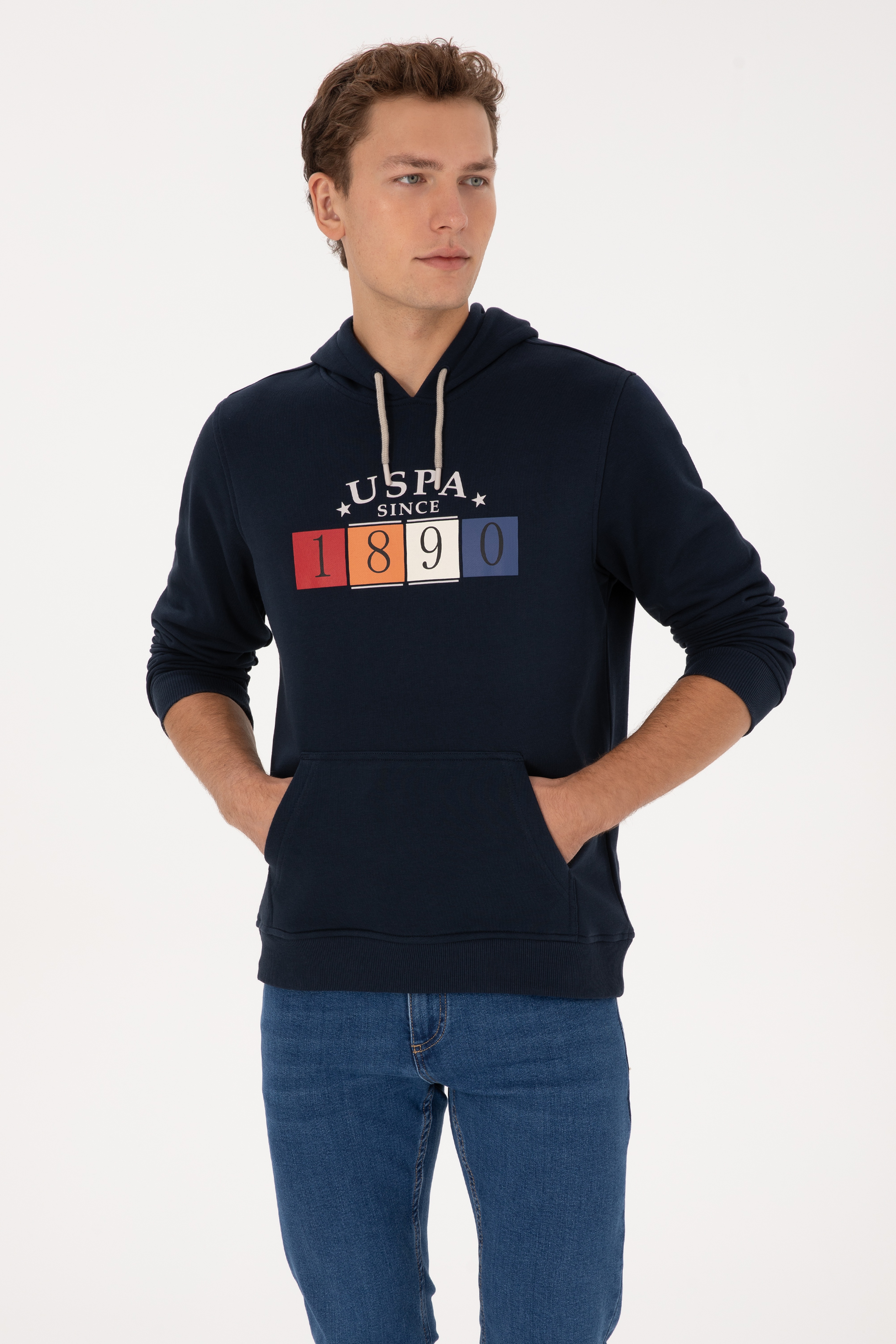 Erkek Regular Fit Kapüşonlu Lacivert Sweatshirt - Image 1