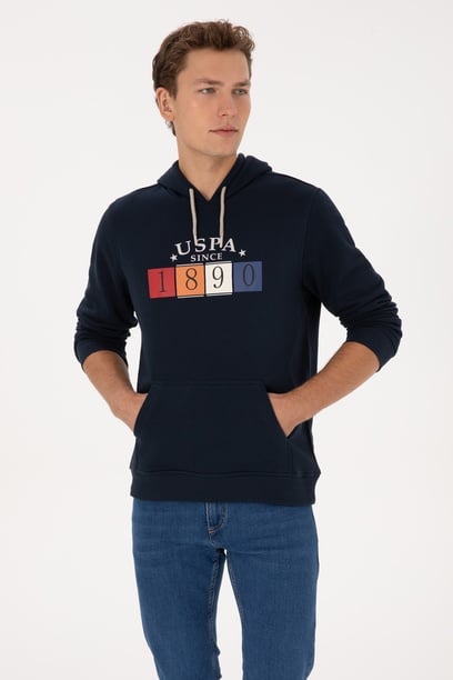 Erkek Regular Fit Kapüşonlu Lacivert Sweatshirt