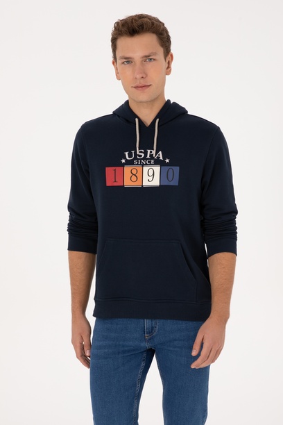Erkek Regular Fit Kapüşonlu Lacivert Sweatshirt