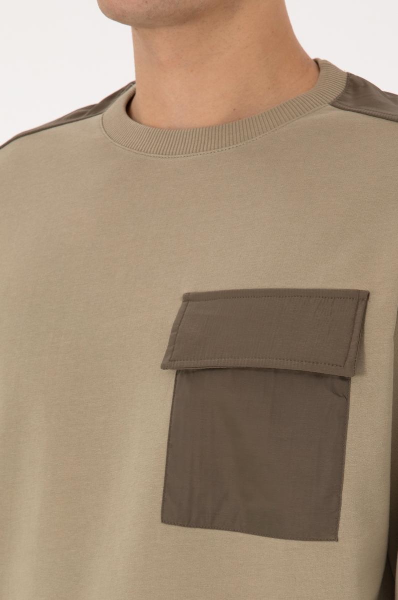 Erkek Açık Haki Sweatshirt