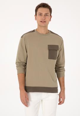 Erkek Açık Haki Sweatshirt - 50316401003