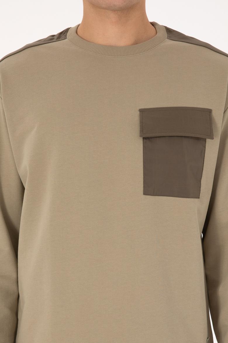Erkek Açık Haki Sweatshirt - 50316401003
