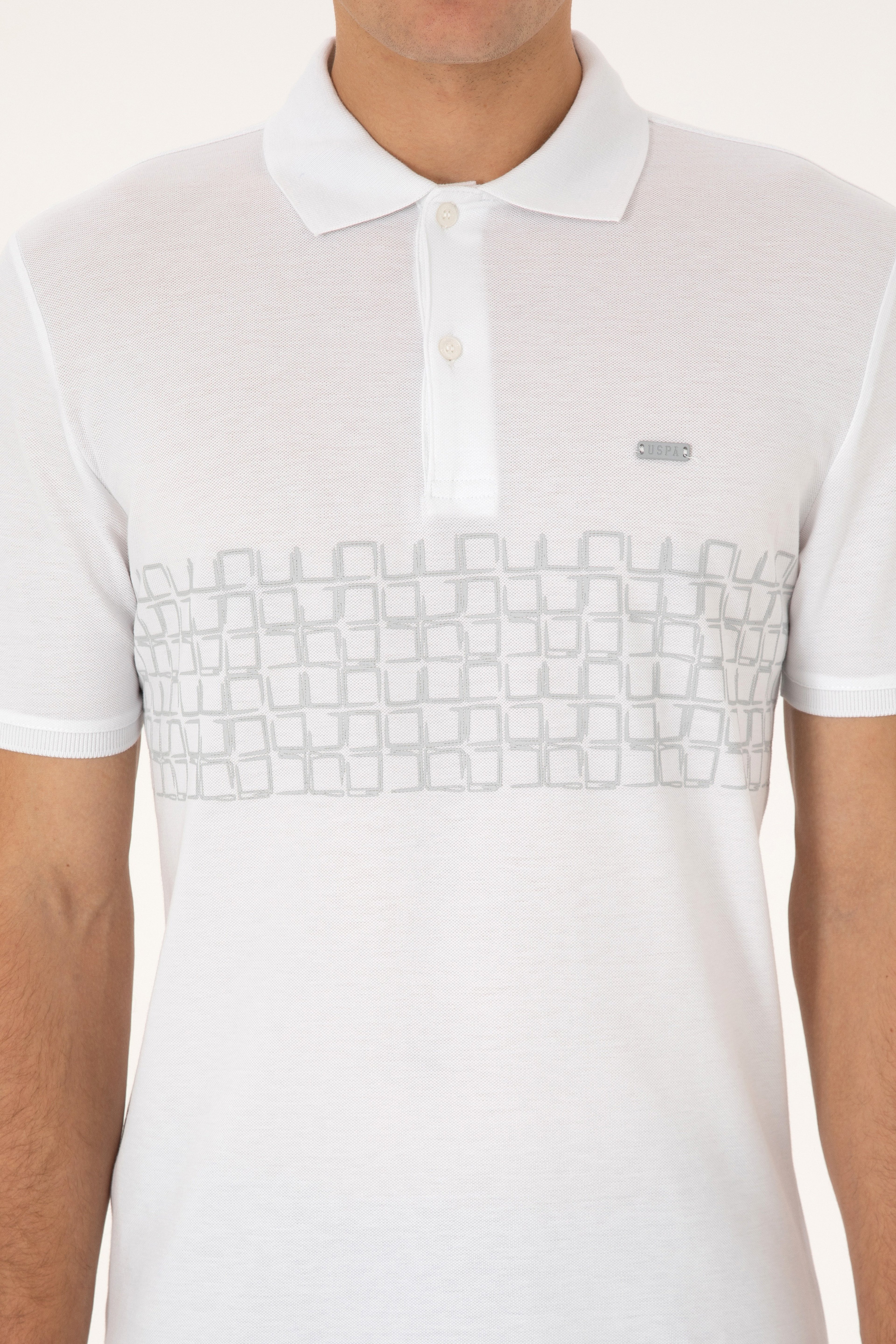 Erkek Regular Fit Polo Yaka Beyaz Tişört