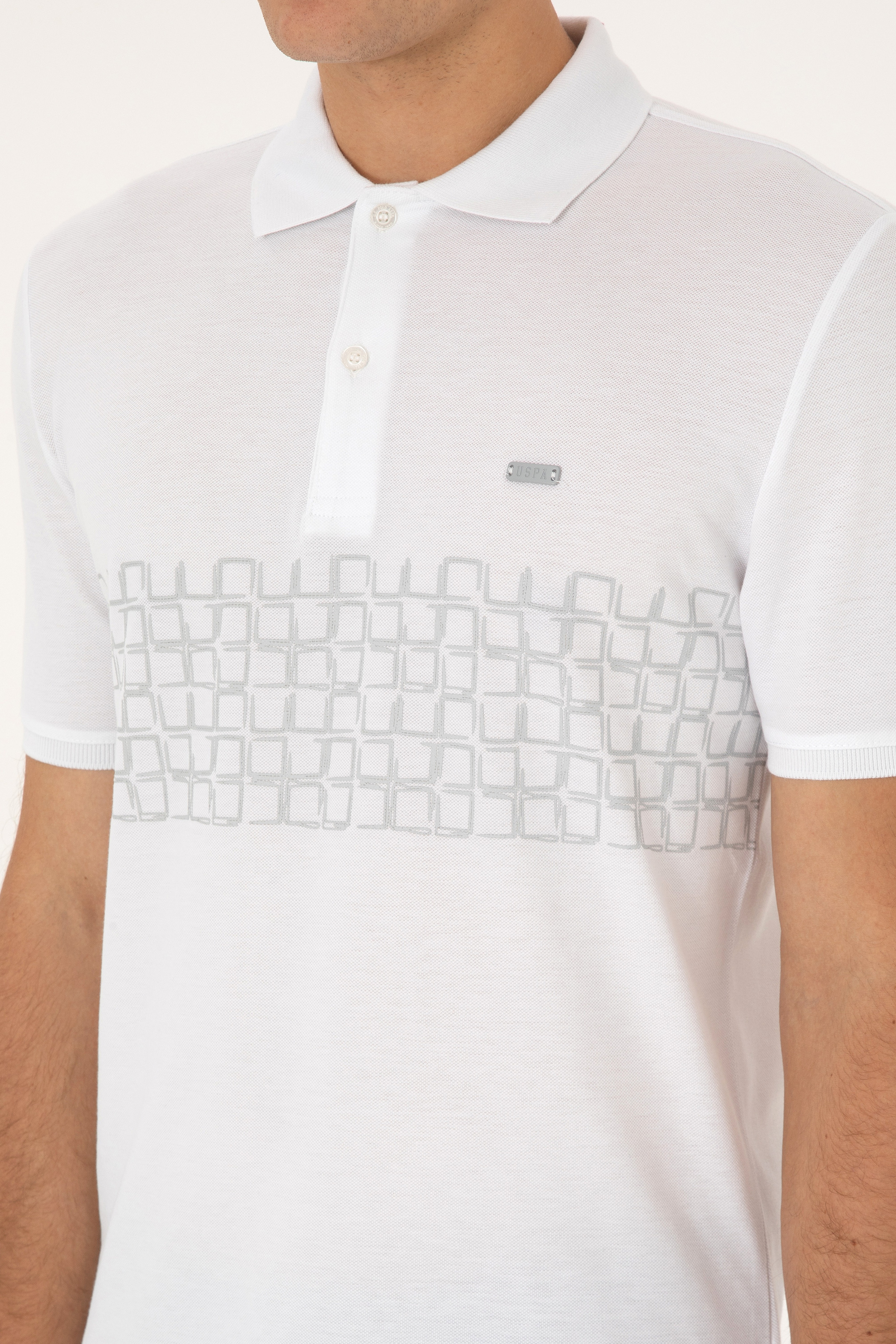 Erkek Regular Fit Polo Yaka Beyaz Tişört - Image 7