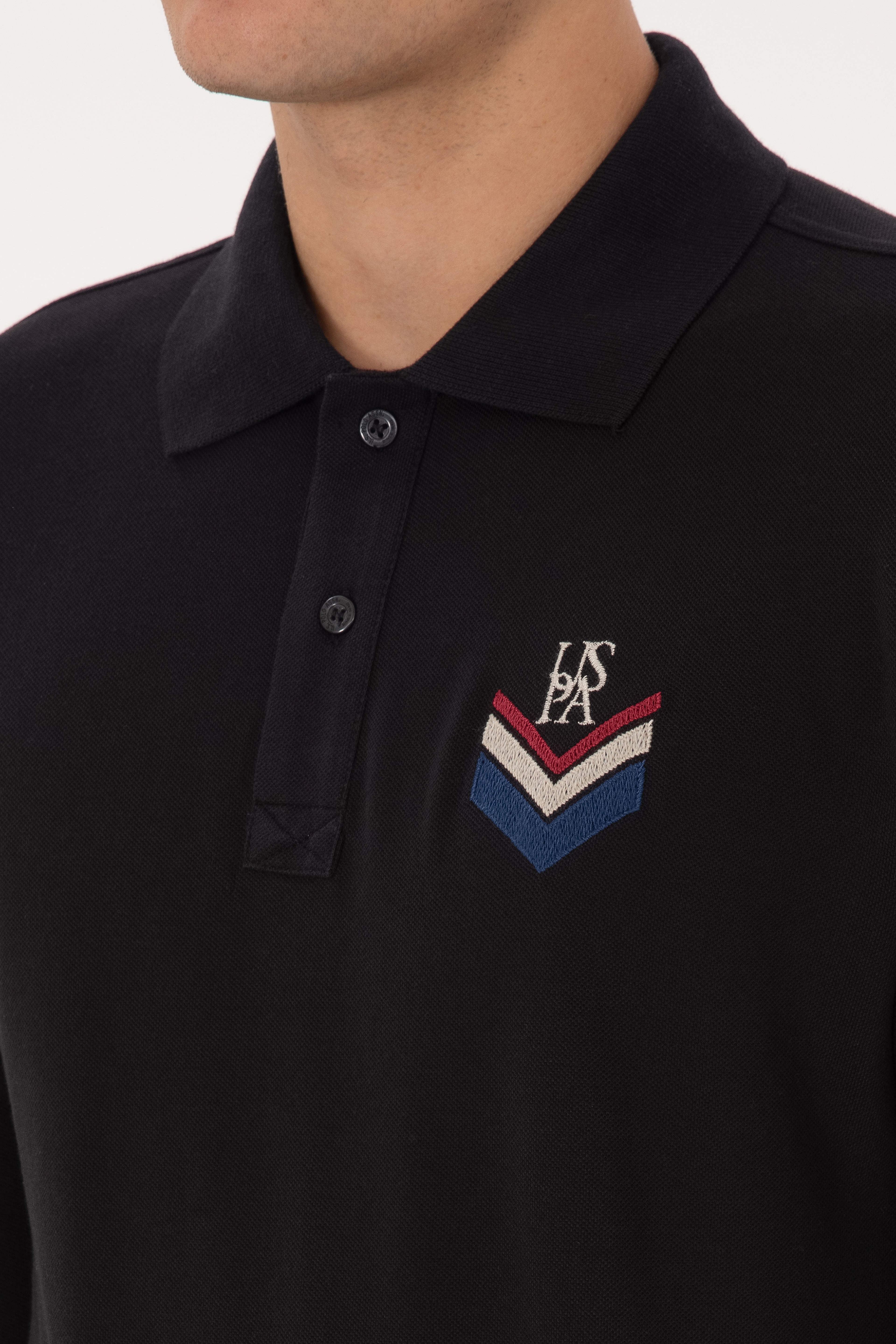 Erkek Regular Fit Polo Yaka Siyah Sweatshirt - Image 7