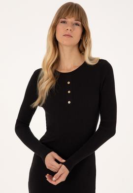 Kadın Siyah Triko Elbise - 50314806008