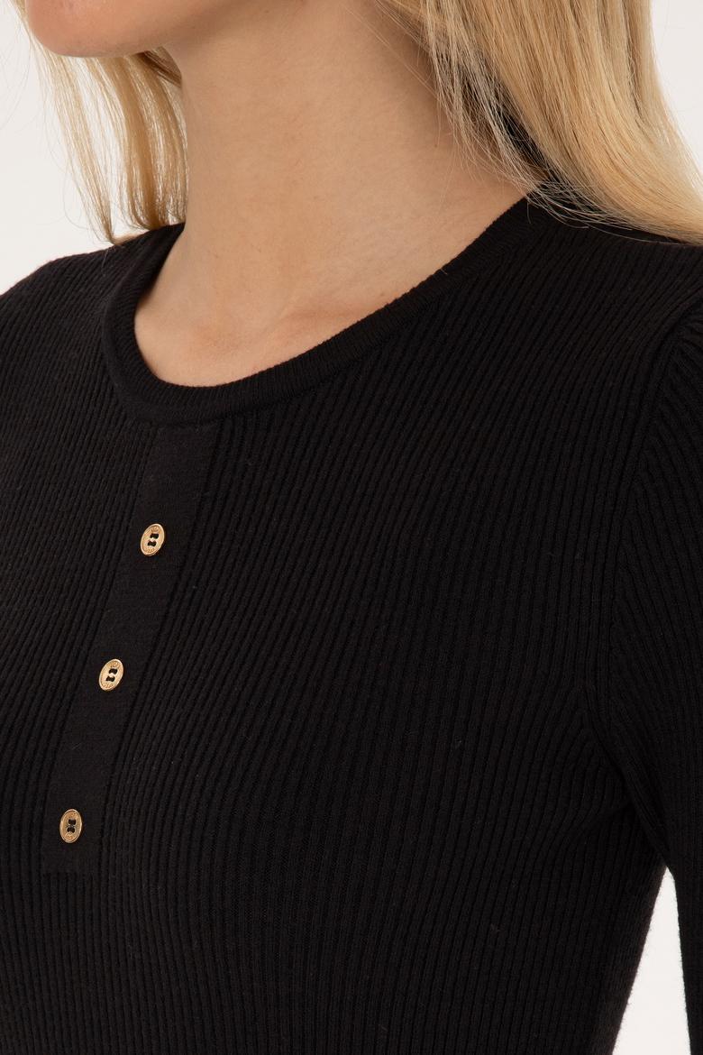 Kadın Siyah Triko Elbise - 50314806008