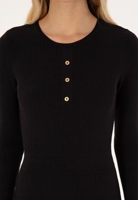 Kadın Siyah Triko Elbise - 50314806008