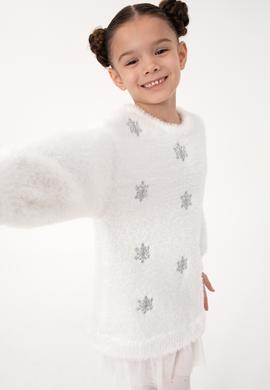 Kız Çocuk Krem Triko Elbise - 50316830020