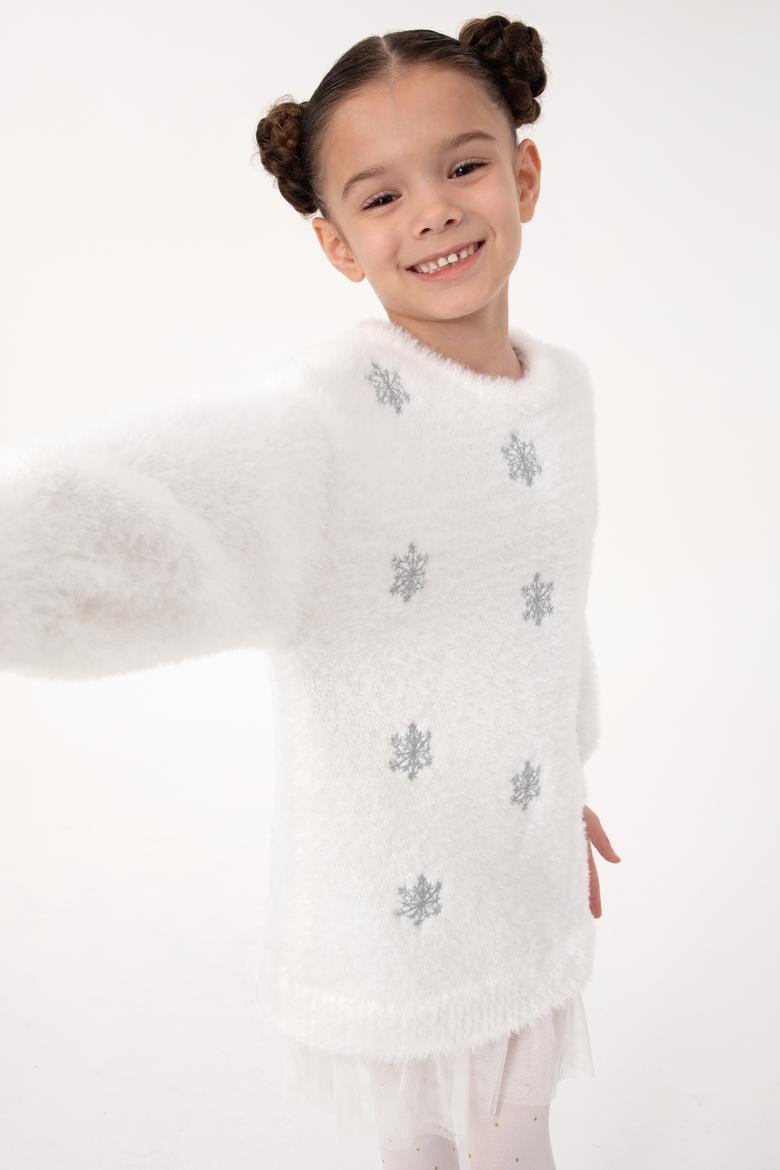 Kız Çocuk Krem Triko Elbise - 50316830020