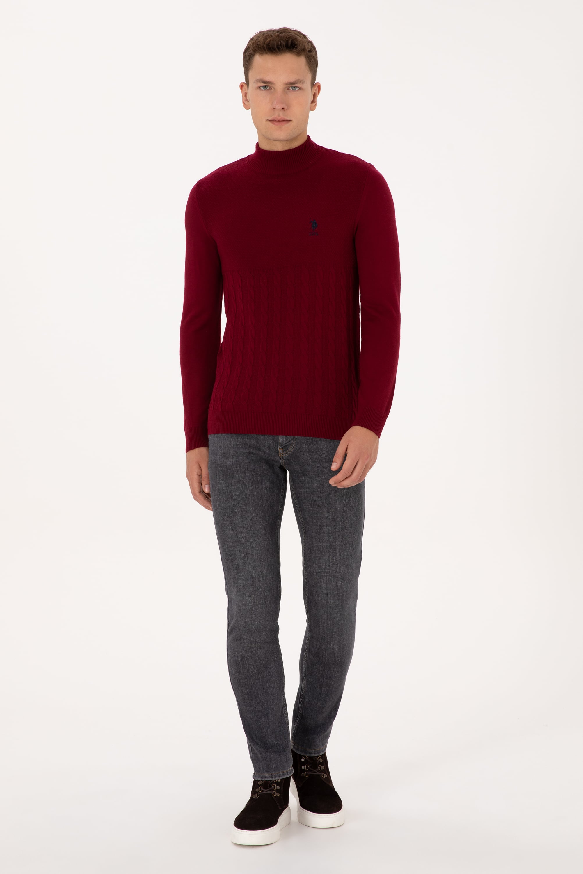 Erkek Bordo Kazak - 50315037006