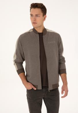 Erkek Vizon Örme Hırka - 50315820001