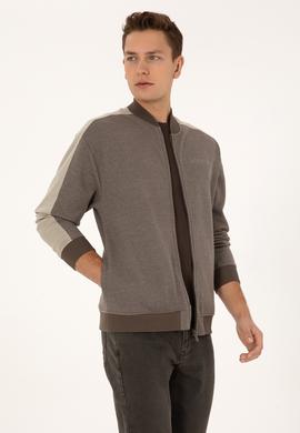 Erkek Vizon Örme Hırka - 50315820001