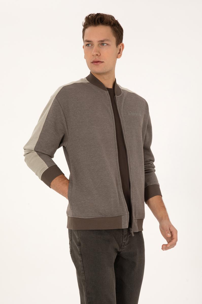 Erkek Vizon Örme Hırka