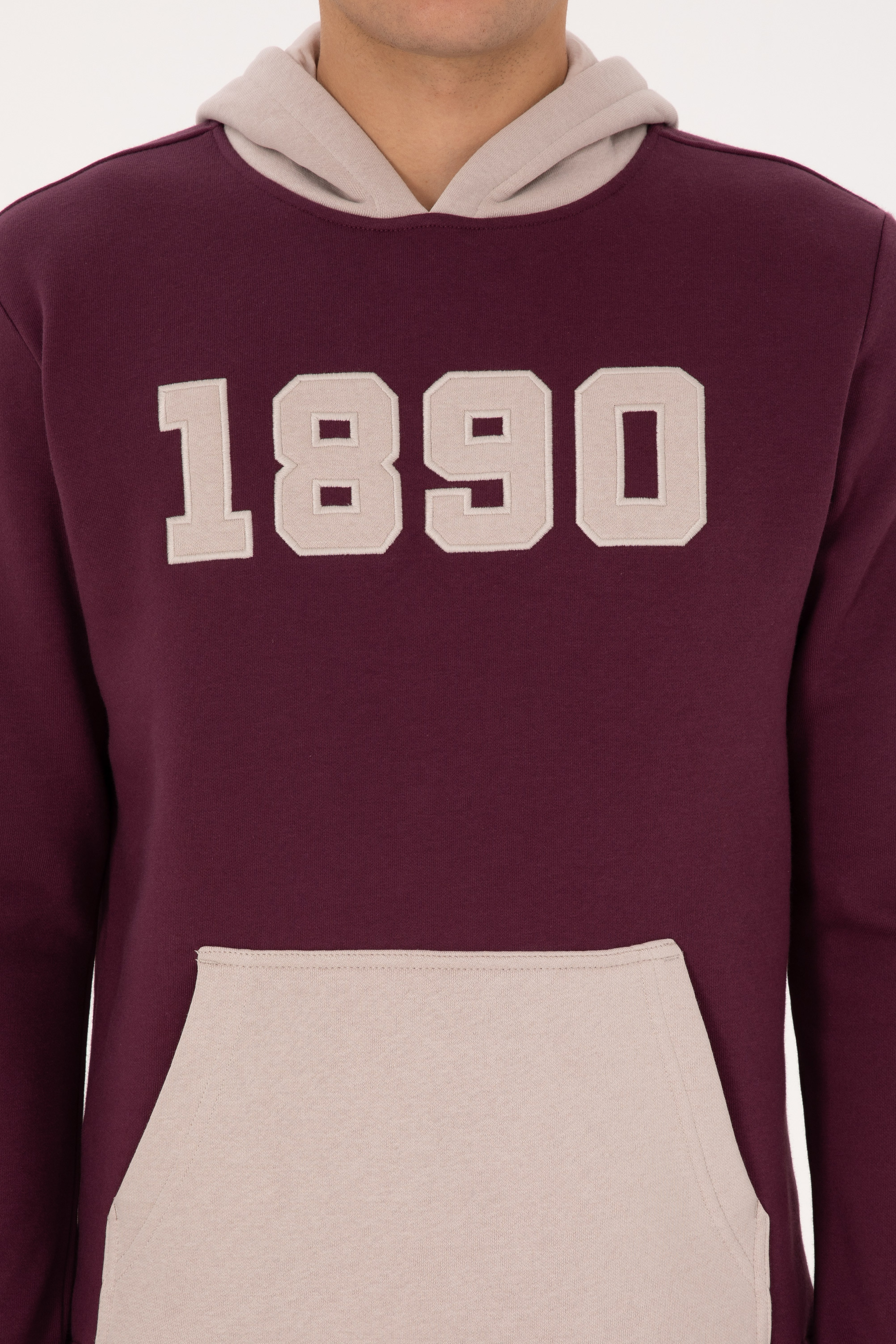 Erkek Regular Fit Kapüşonlu Şardonlu Bordo Sweatshirt