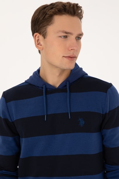 Erkek Regular Fit Kapüşonlu Lacivert Sweatshirt