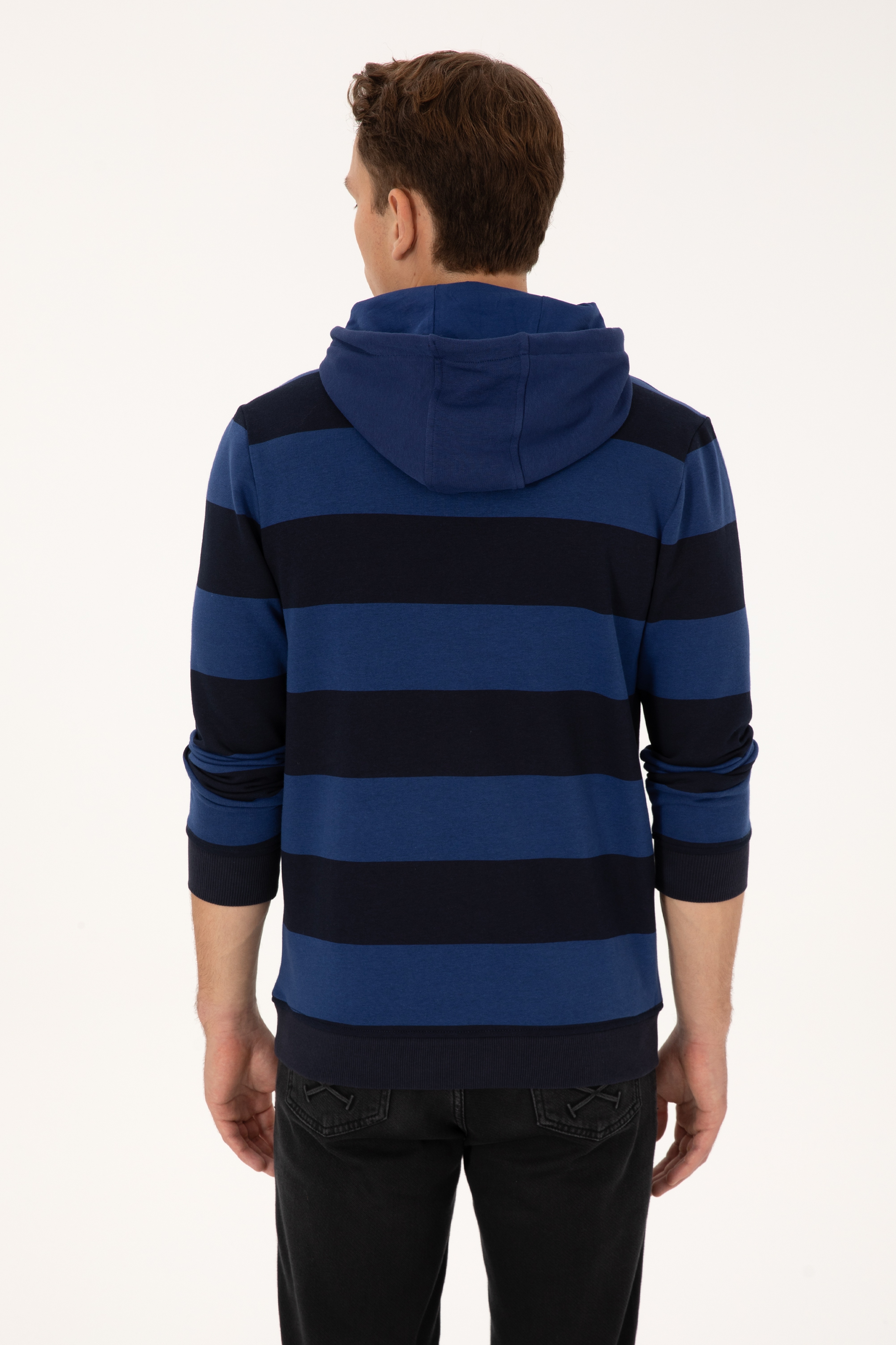 Erkek Regular Fit Kapüşonlu Lacivert Sweatshirt