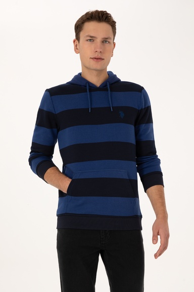 Erkek Regular Fit Kapüşonlu Lacivert Sweatshirt