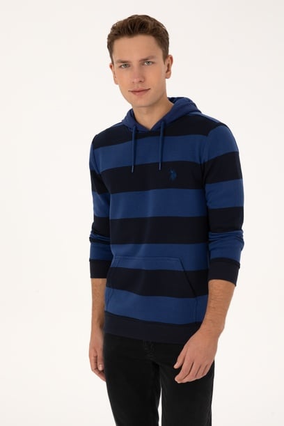 Erkek Regular Fit Kapüşonlu Lacivert Sweatshirt