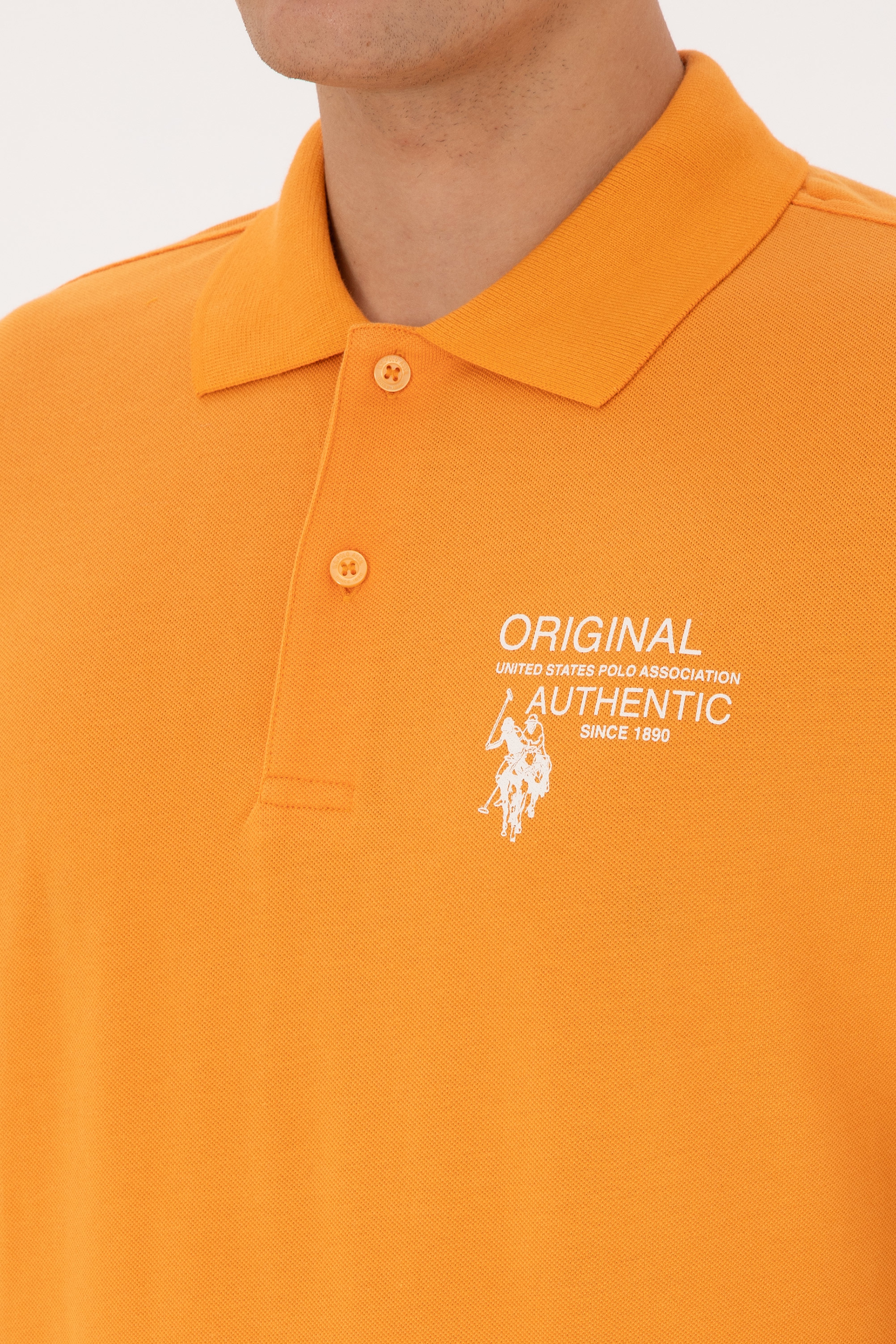 Erkek Regular Fit Polo Yaka Turuncu Tişört - Image 7