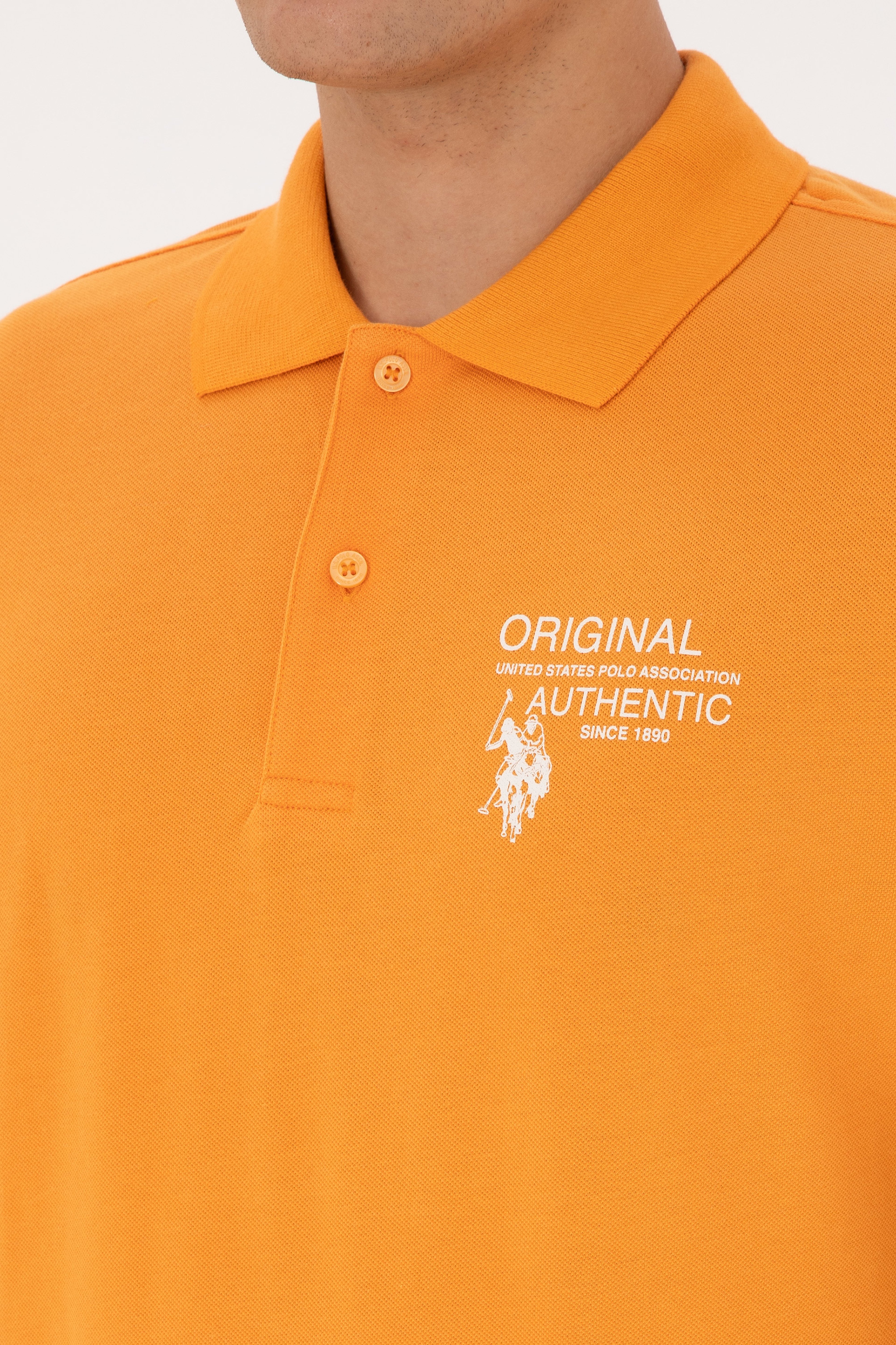 Erkek Regular Fit Polo Yaka Turuncu Tişört