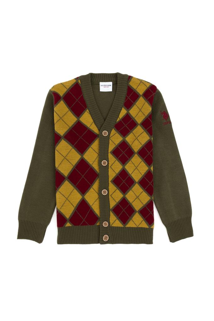 Erkek Çocuk Haki Triko Hırka