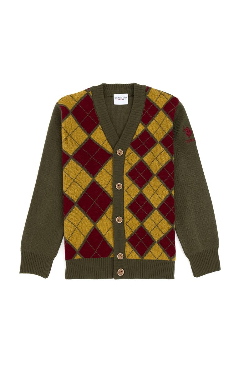 Erkek Çocuk Haki Triko Hırka