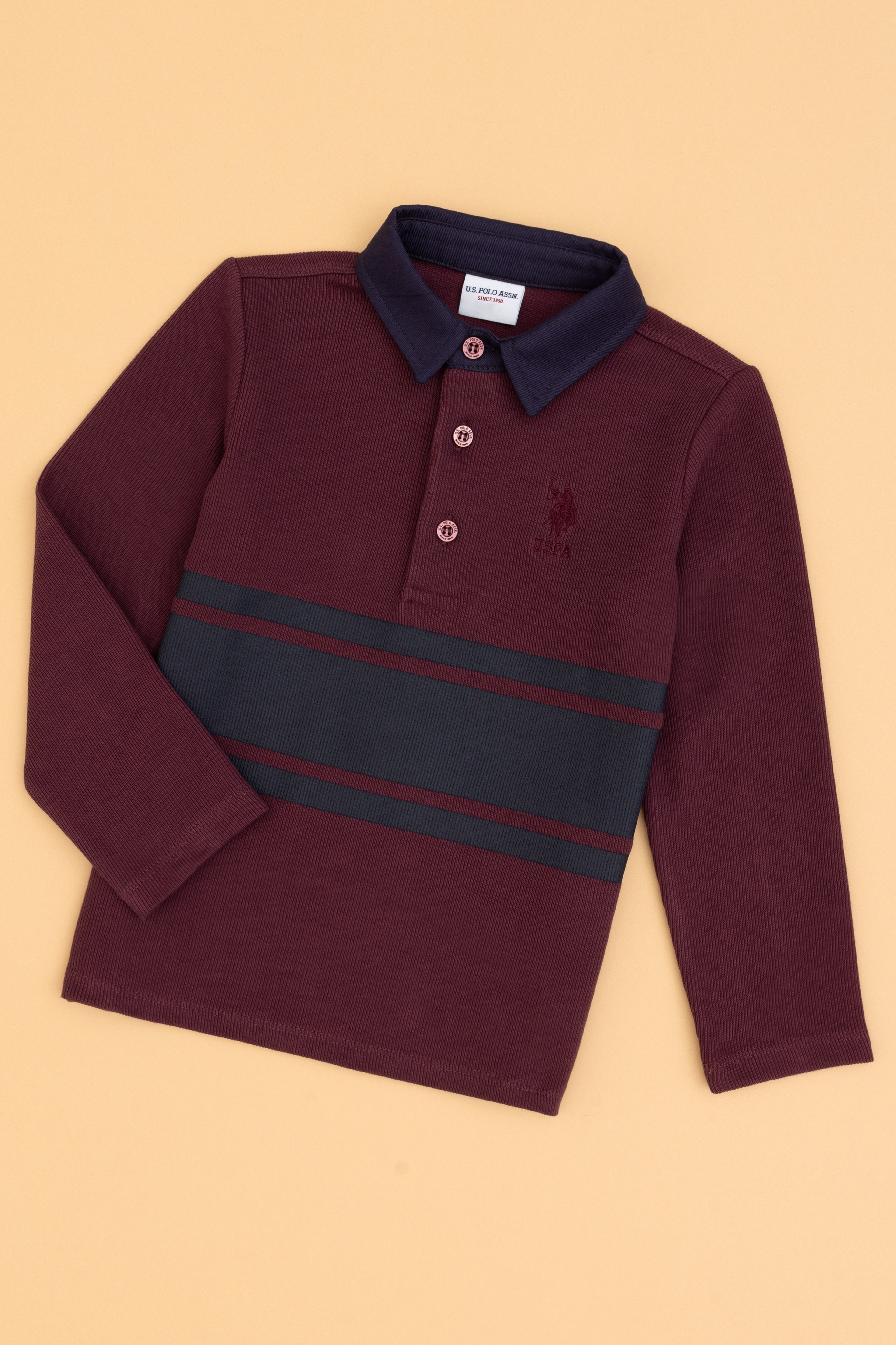 Erkek Çocuk Bordo Polo Yaka Sweatshirt