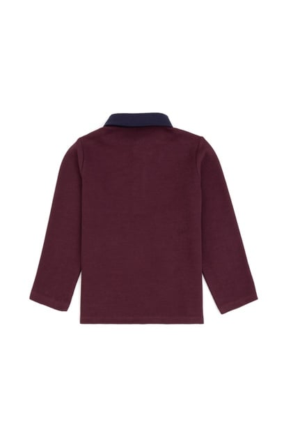 Erkek Çocuk Bordo Polo Yaka Sweatshirt