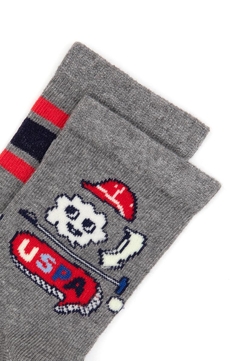 Erkek Çocuk Gri Melanj Soket Çorap