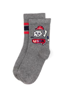 Erkek Çocuk Gri Melanj Soket Çorap - 50318054008