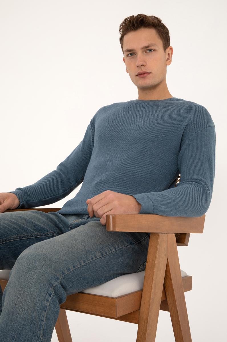 Erkek MAVİ Basic Kazak