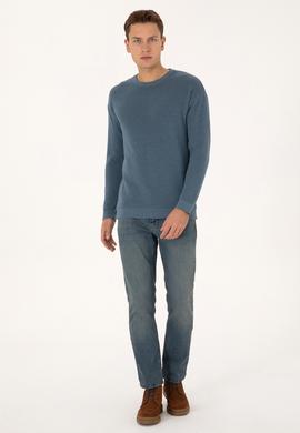 Erkek MAVİ Basic Kazak - 50313679001