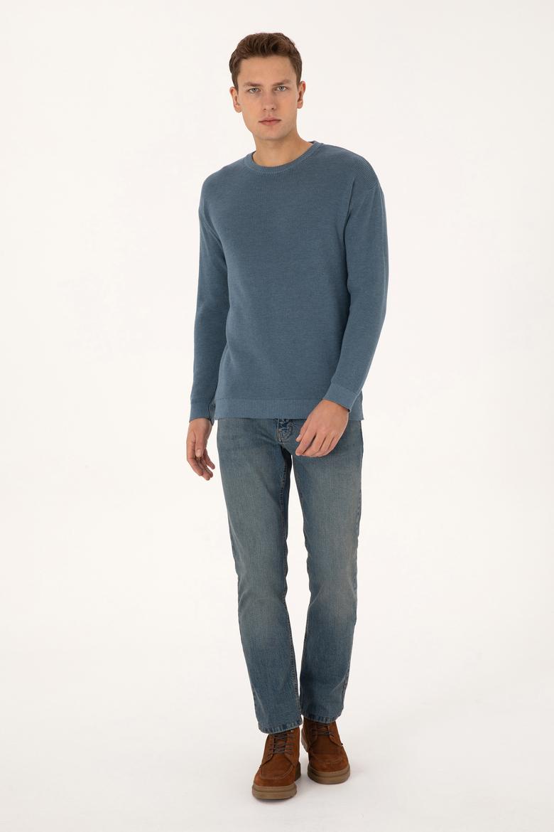 Erkek MAVİ Basic Kazak - 50313679001