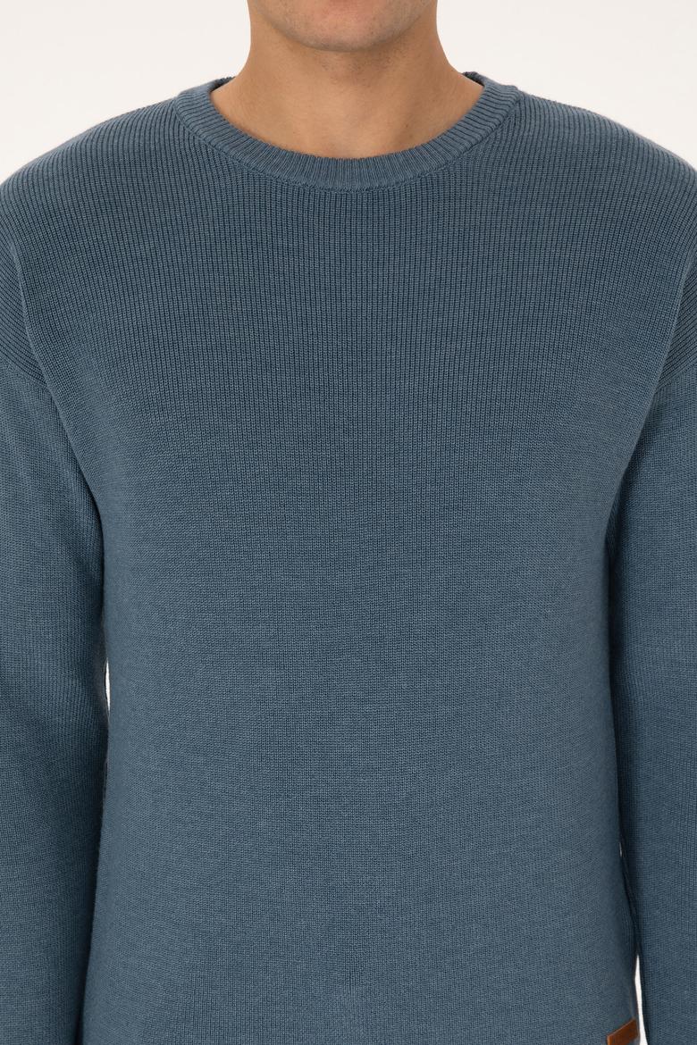 Erkek MAVİ Basic Kazak - 50313679001