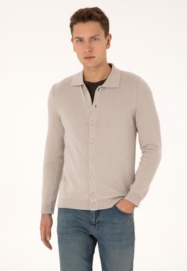 Erkek Taş Basic Triko Hırka - 50313690020