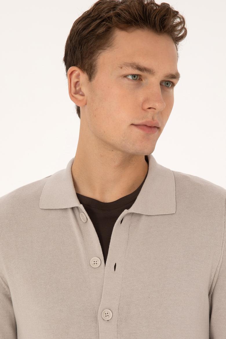 Erkek Taş Basic Triko Hırka - 50313690020