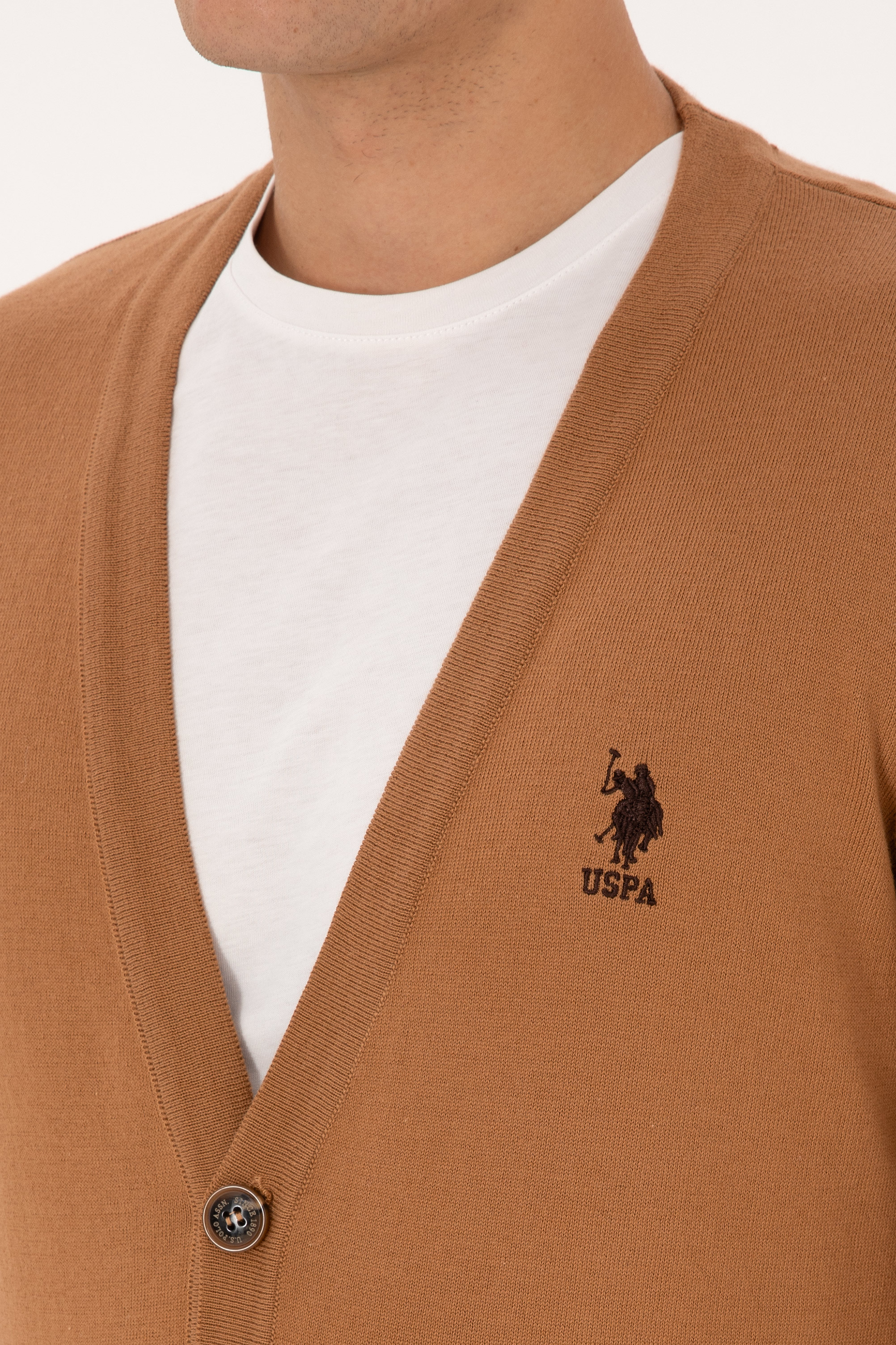 Erkek Camel Basic Triko Hırka - 50313702052