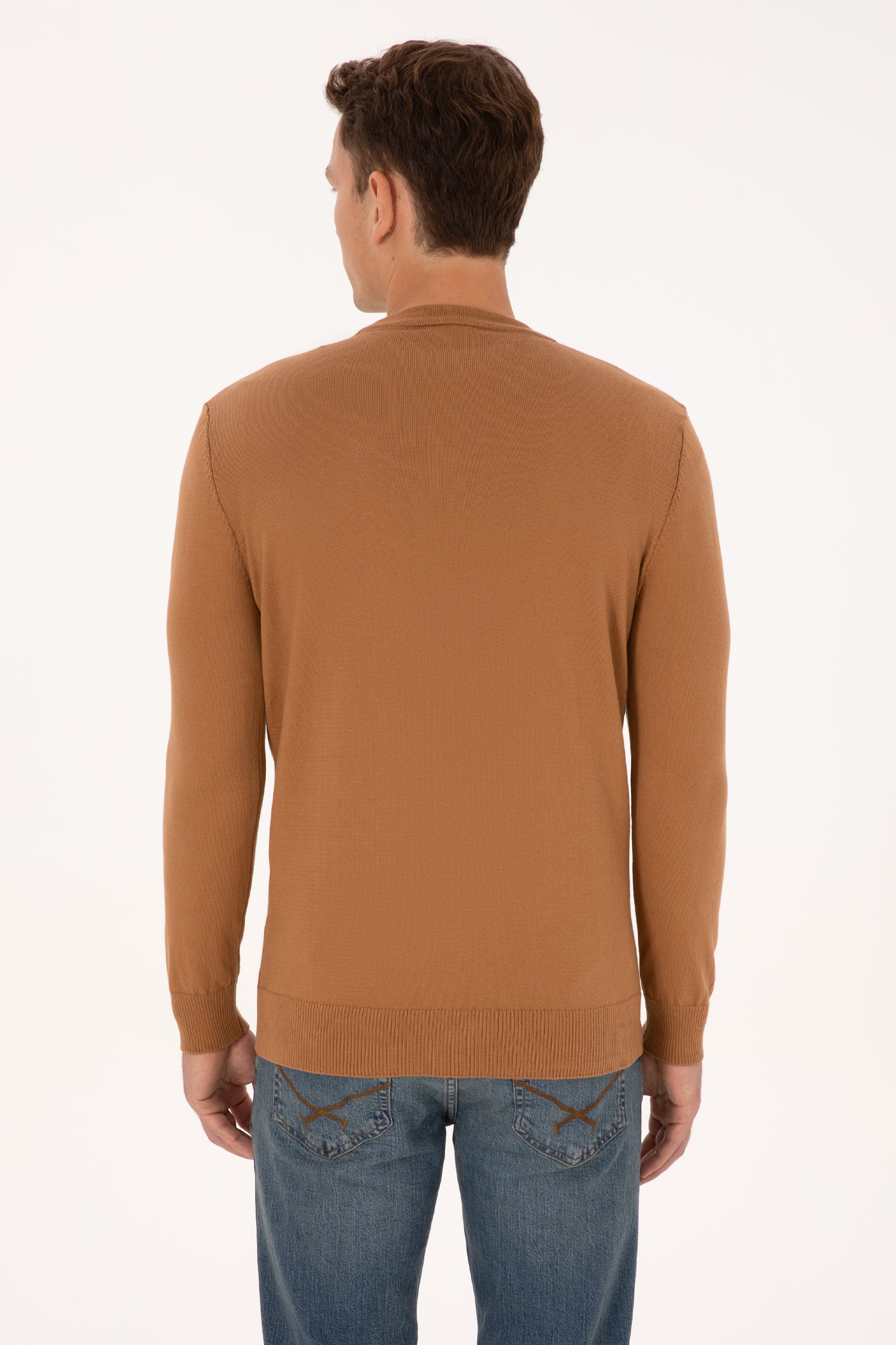 Erkek Camel Basic Triko Hırka - 50313702052