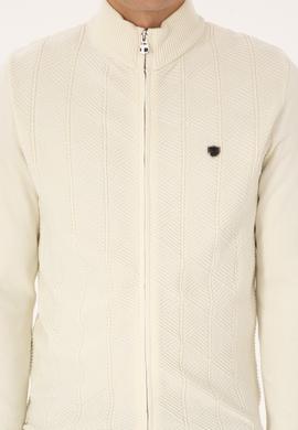 Erkek Krem Triko Hırka - 50315024019