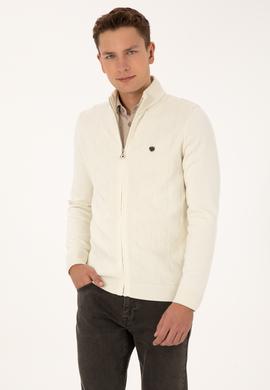 Erkek Krem Triko Hırka - 50315024019