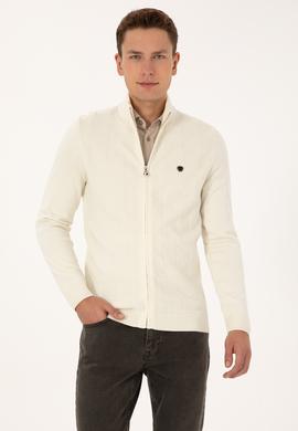 Erkek Krem Triko Hırka - 50315024019