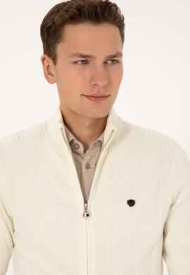 Erkek Krem Triko Hırka - 50315024019