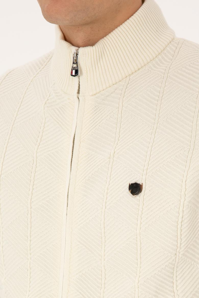 Erkek Krem Triko Hırka - 50315024019