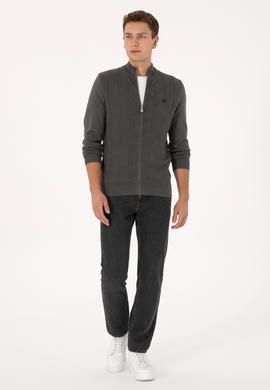 Erkek Gri Triko Hırka - 50315024053