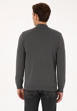 Erkek Gri Triko Hırka - 50315024053