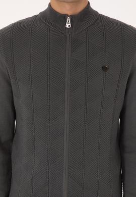 Erkek Gri Triko Hırka - 50315024053